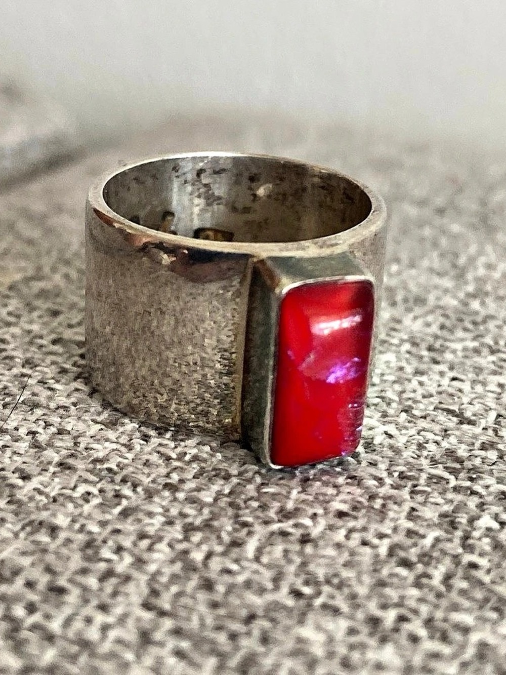 Soul Flower Red Stone Ring US 7 - 925